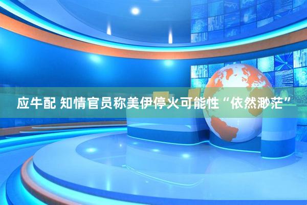 应牛配 知情官员称美伊停火可能性“依然渺茫”